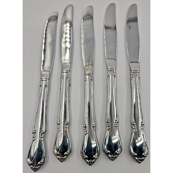 Oneidacraft Set of 5 Deluxe Stainless CHATEAU Dinner Knife Replacements - Picture 1 of 3
